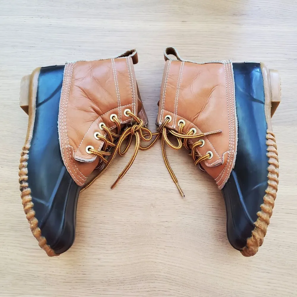 Vintage 80s Sporto Brown Leather Duck Boots